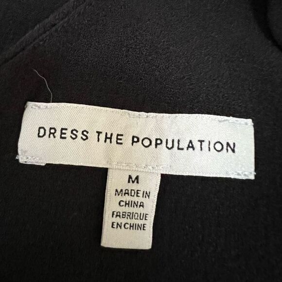 Dress the Population Corey Chiffon Fit & Flare Cocktail Dress black size M NWOT - Picture 5 of 9